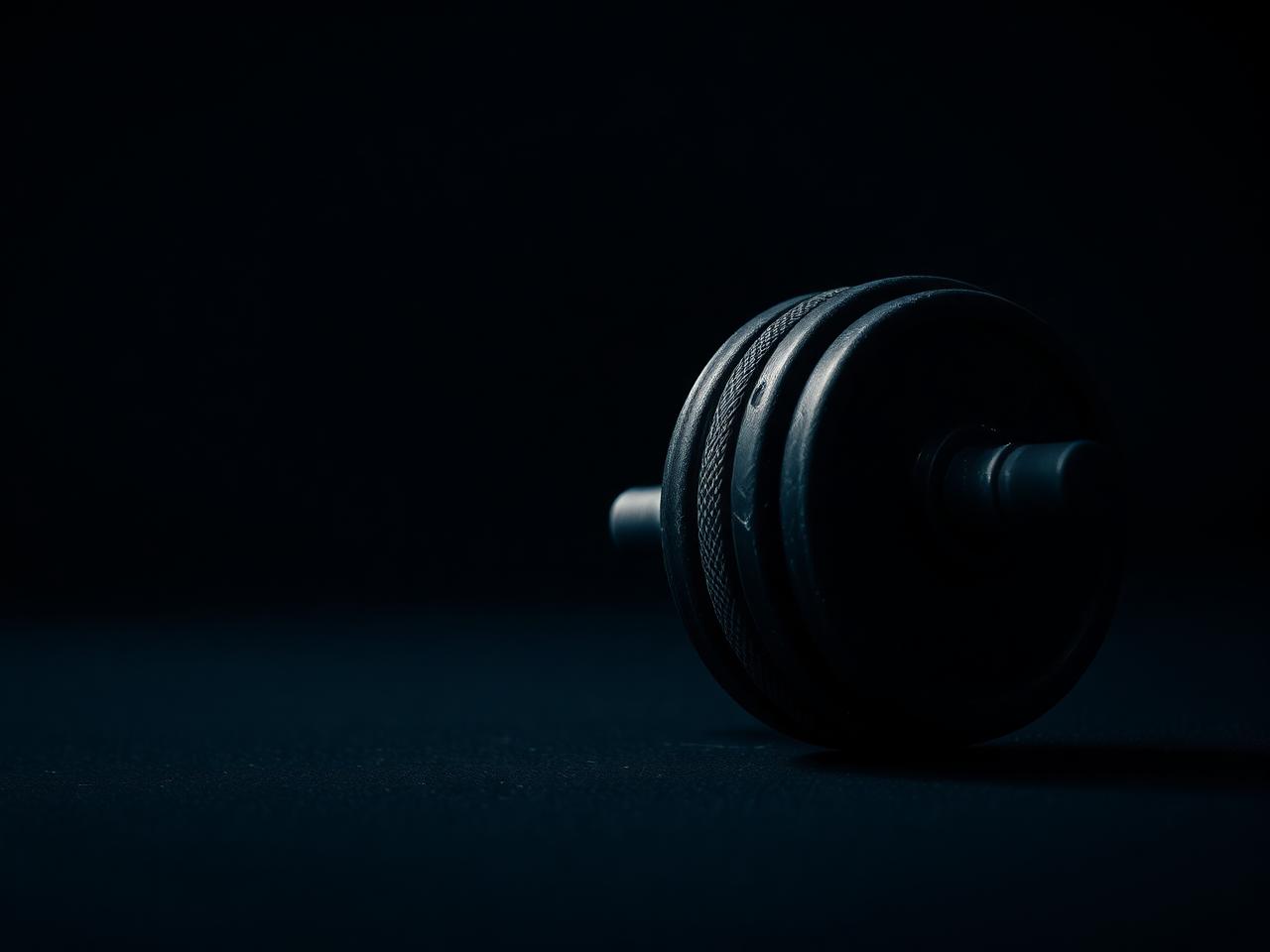 Barbell loaded with weight plates on a gym floor